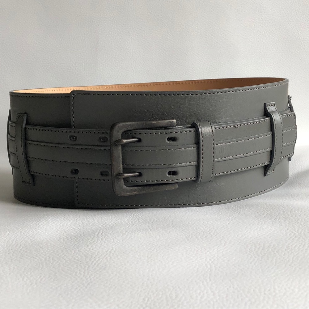 COPY - Grey Leather Corset Belt Wilfred Aritzia